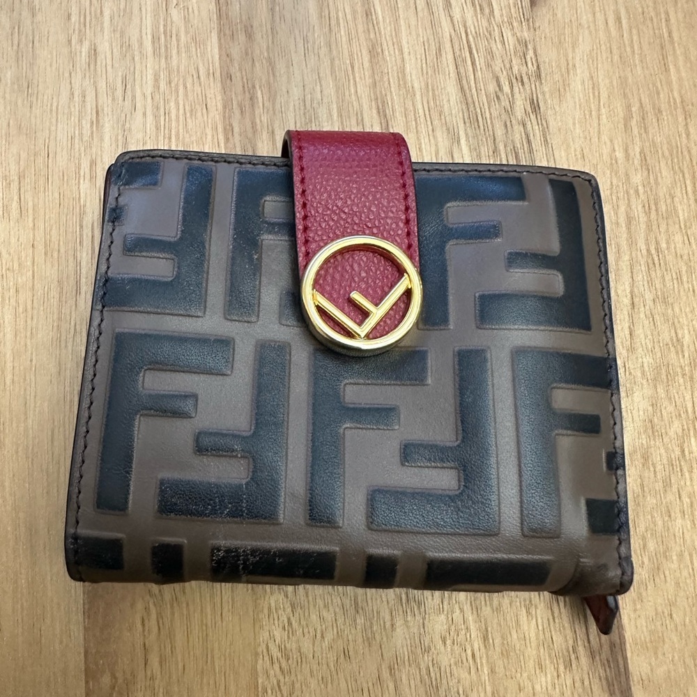 Fendi Red and Black Wallet